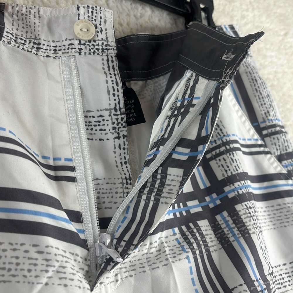 NWOT Blue Gear Mens White Blue Plaid Casual Cargo Shorts 6-Pockets Size 32 - Picture 5 of 16